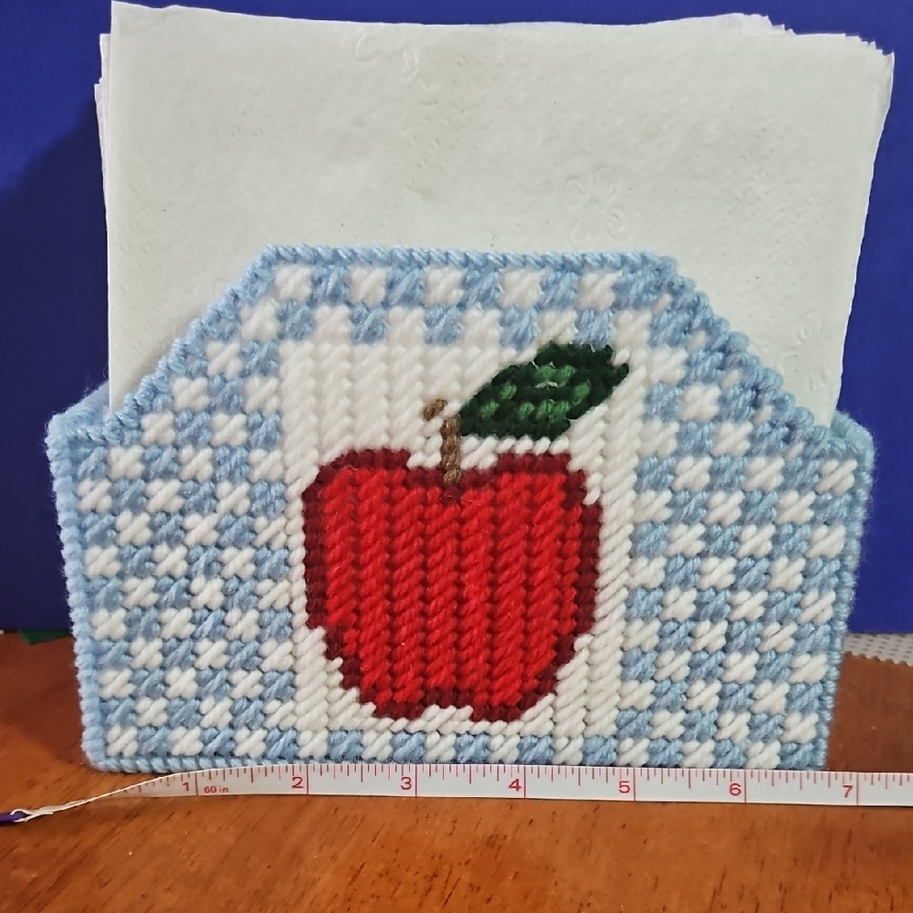 Handcrafted Apple Design Tissue Holder